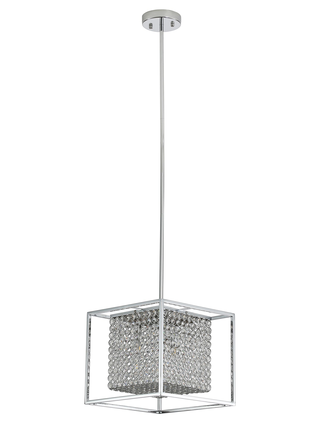 1-Light Square Design with Crystal Elemnet Pendant Lighting