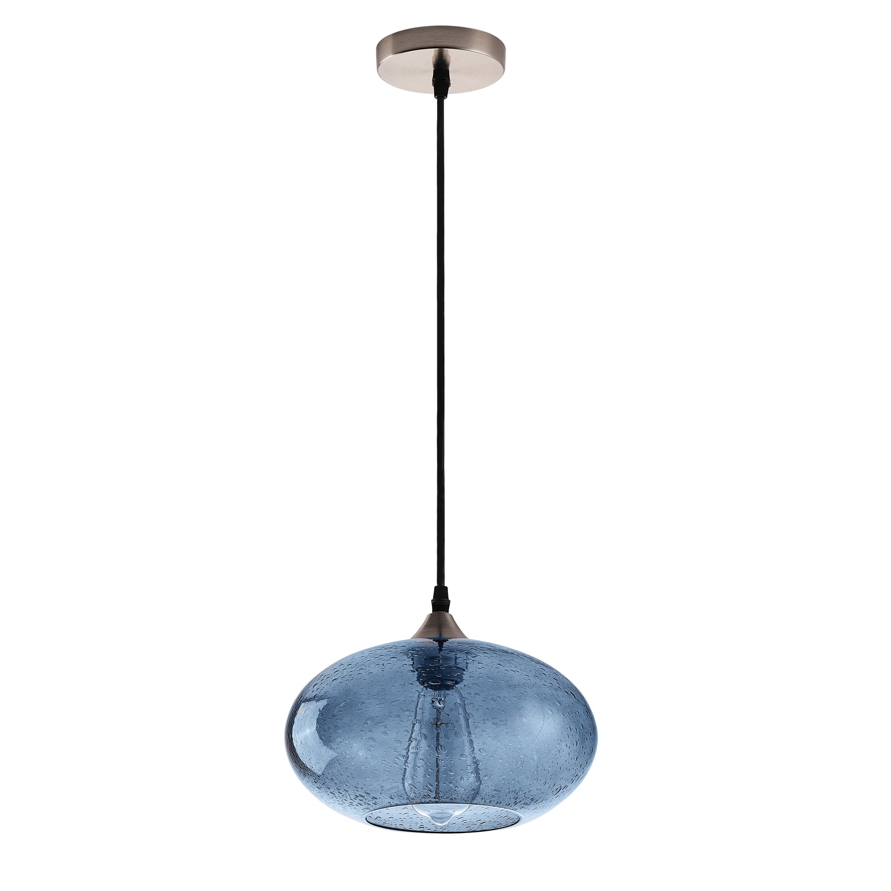 1-Light Oval Glass Shade Pendant Lighting
