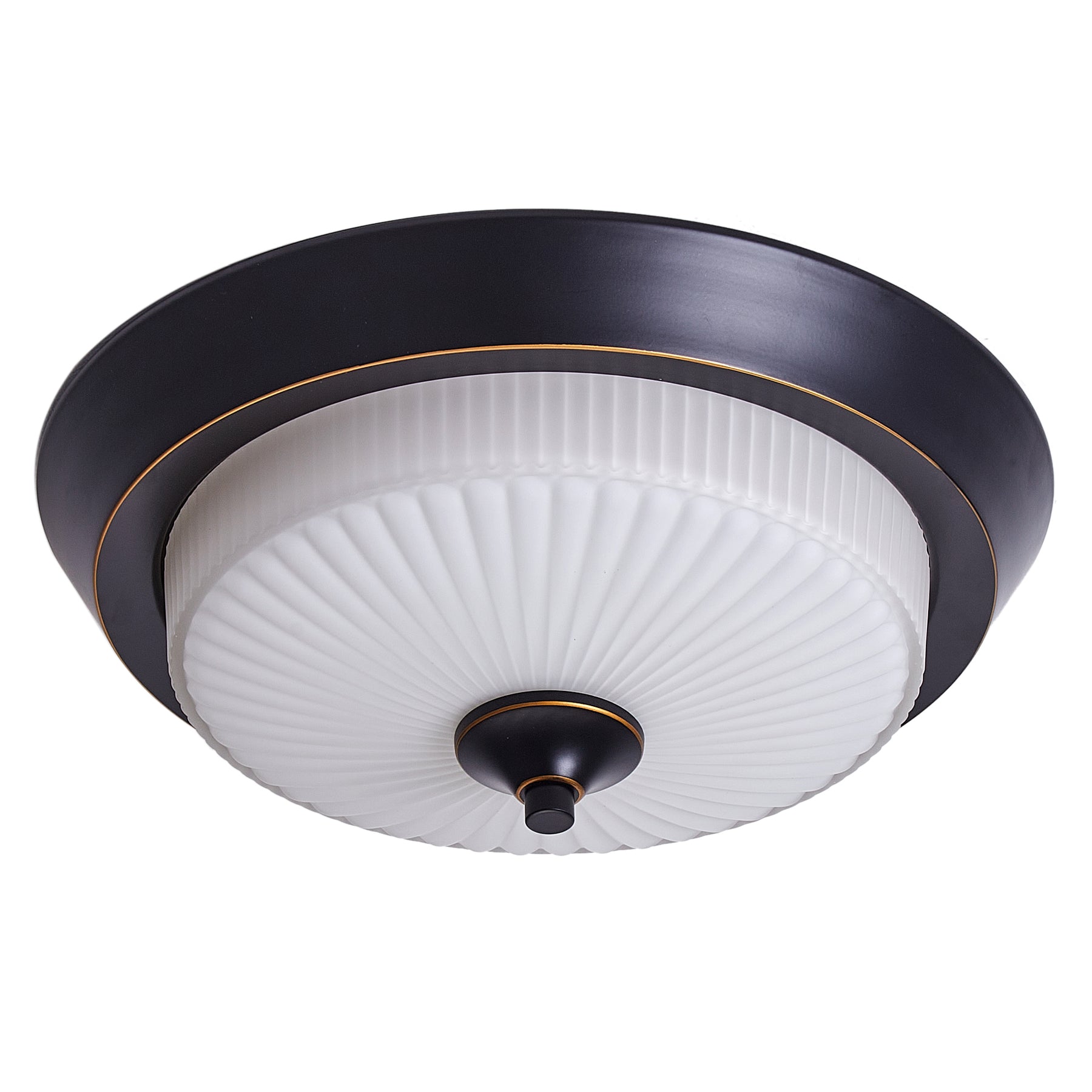 2-Lights Round Shade with Grain Flush Mount Lighting