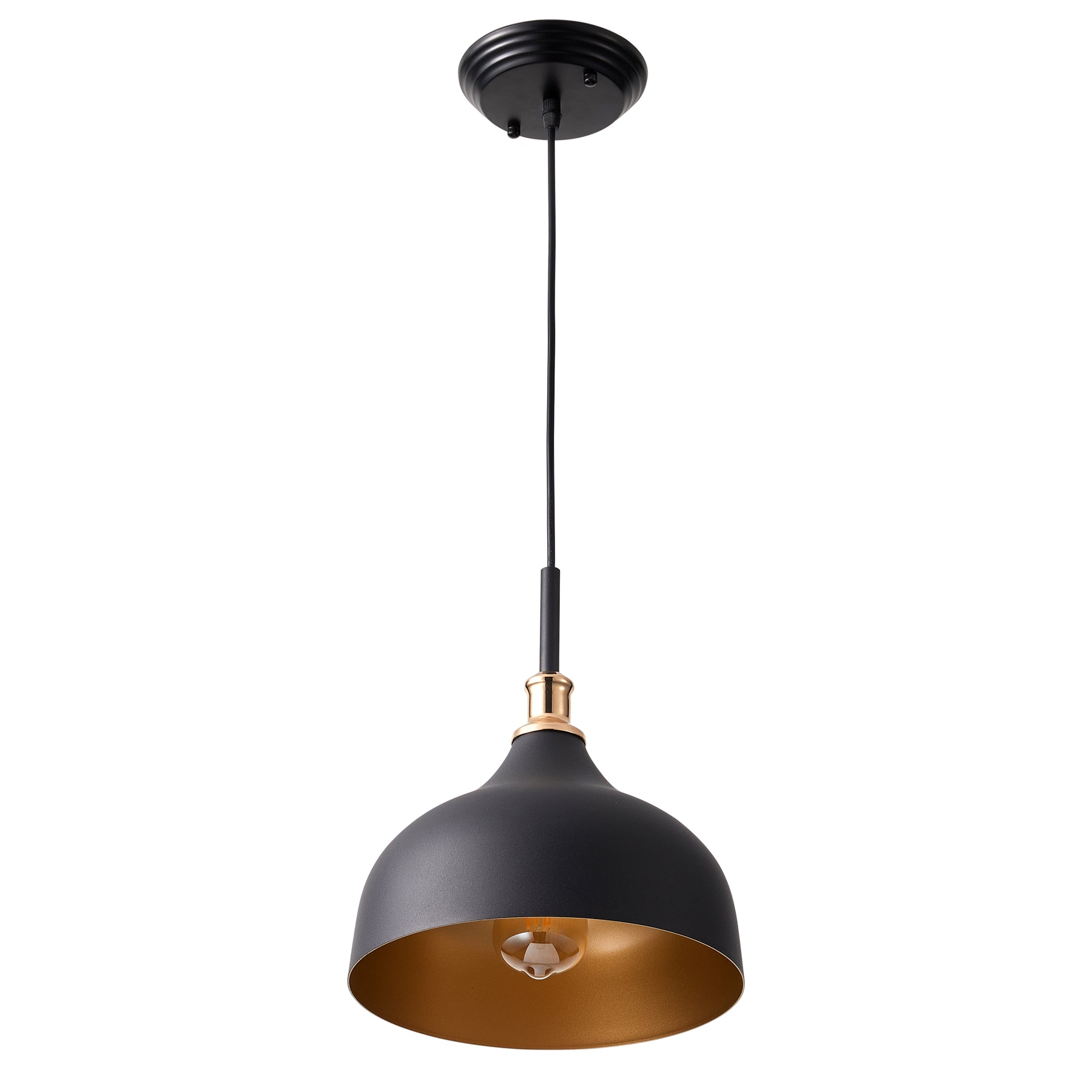 1-Light Dome Metal Pendant Lighting