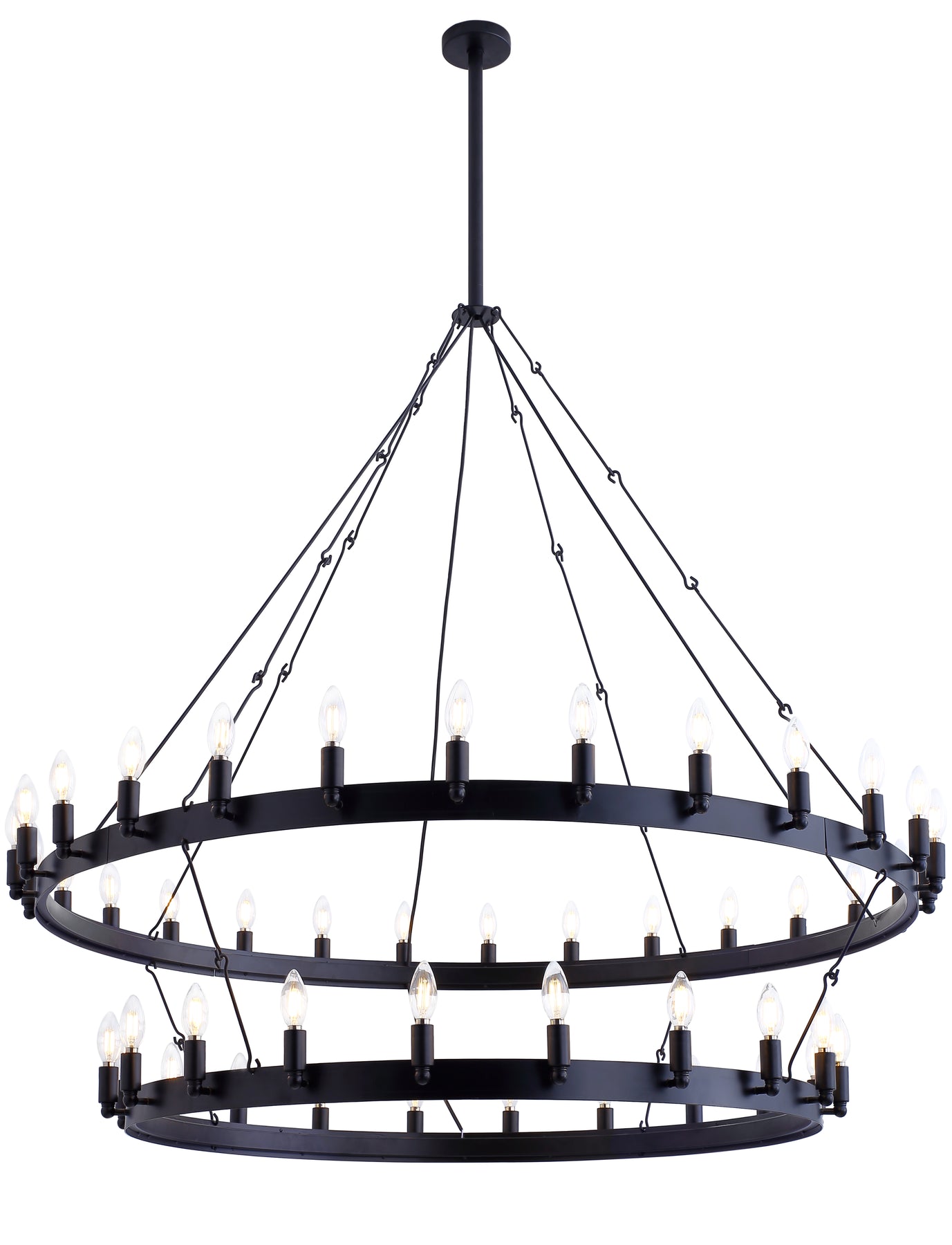48-Lights Wheel-Shaped With Double Tiers Chandelier