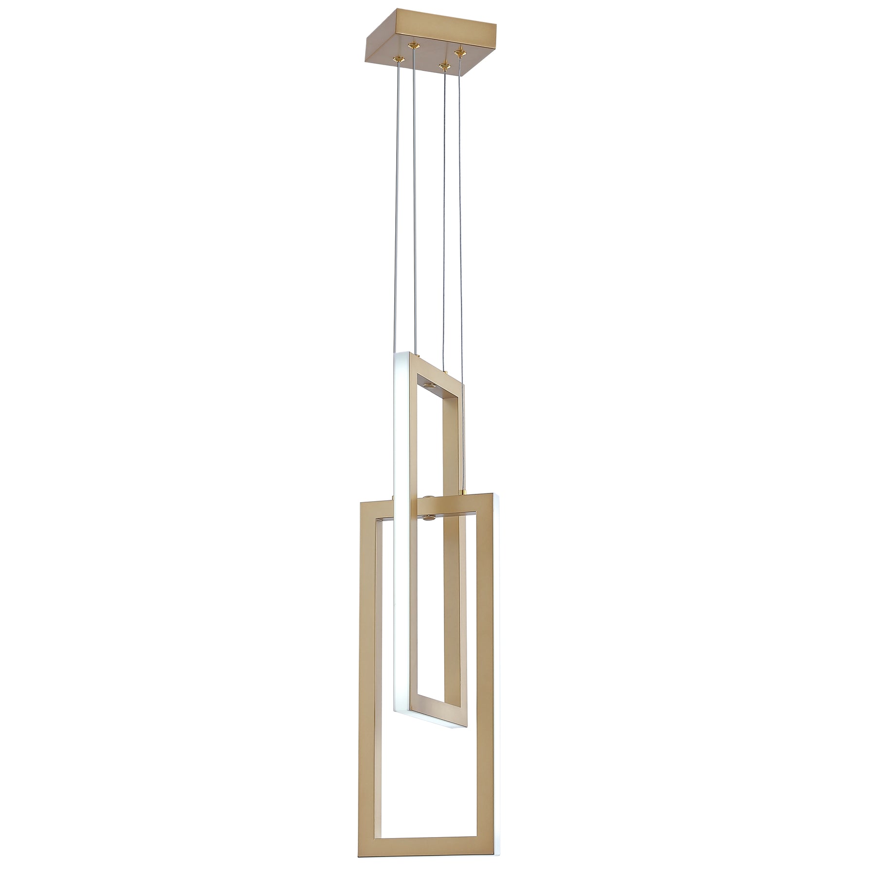 2-Lights Two Rectangle Stacked LED Chandelier