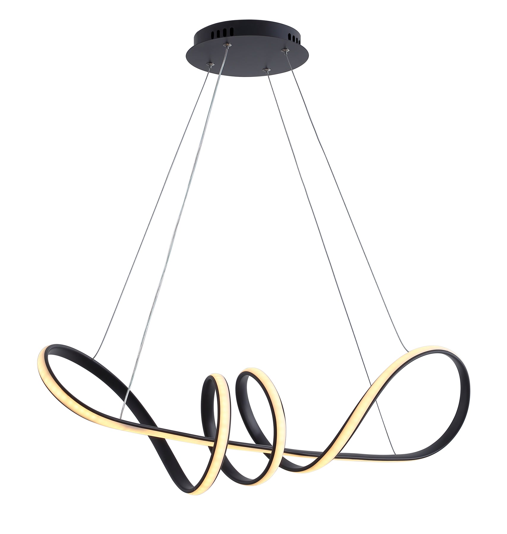 1-Light Linear Wavy Curved LED Chandelier