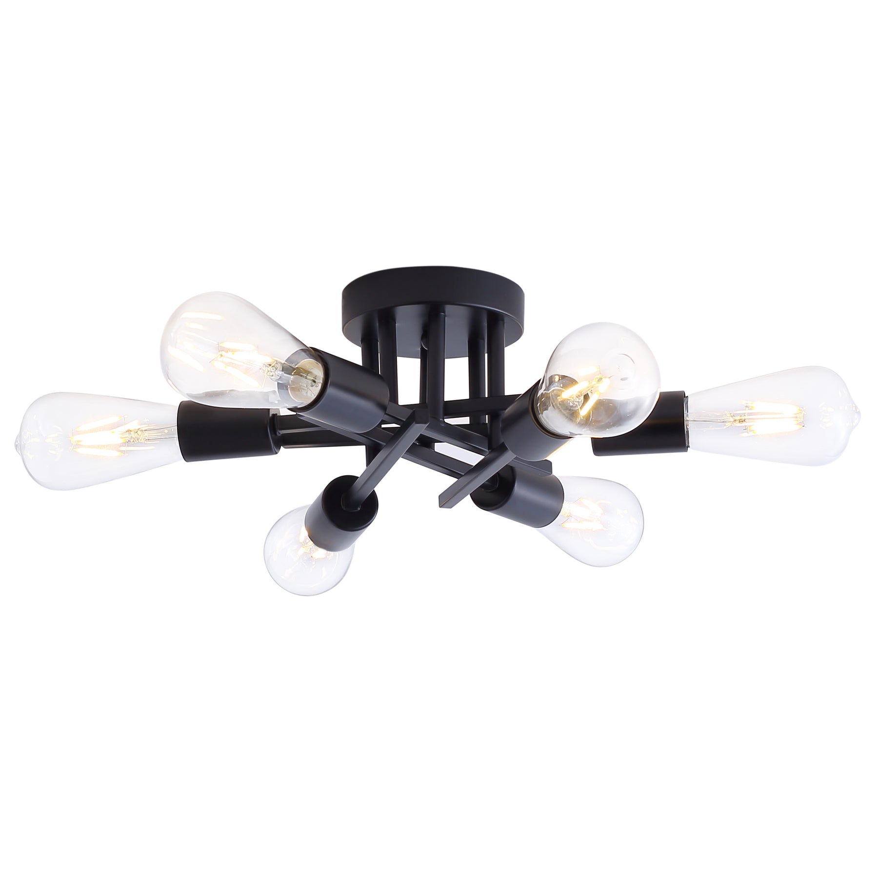 6-Lights Sputnik Shape Semi-Flush Mount Lighting