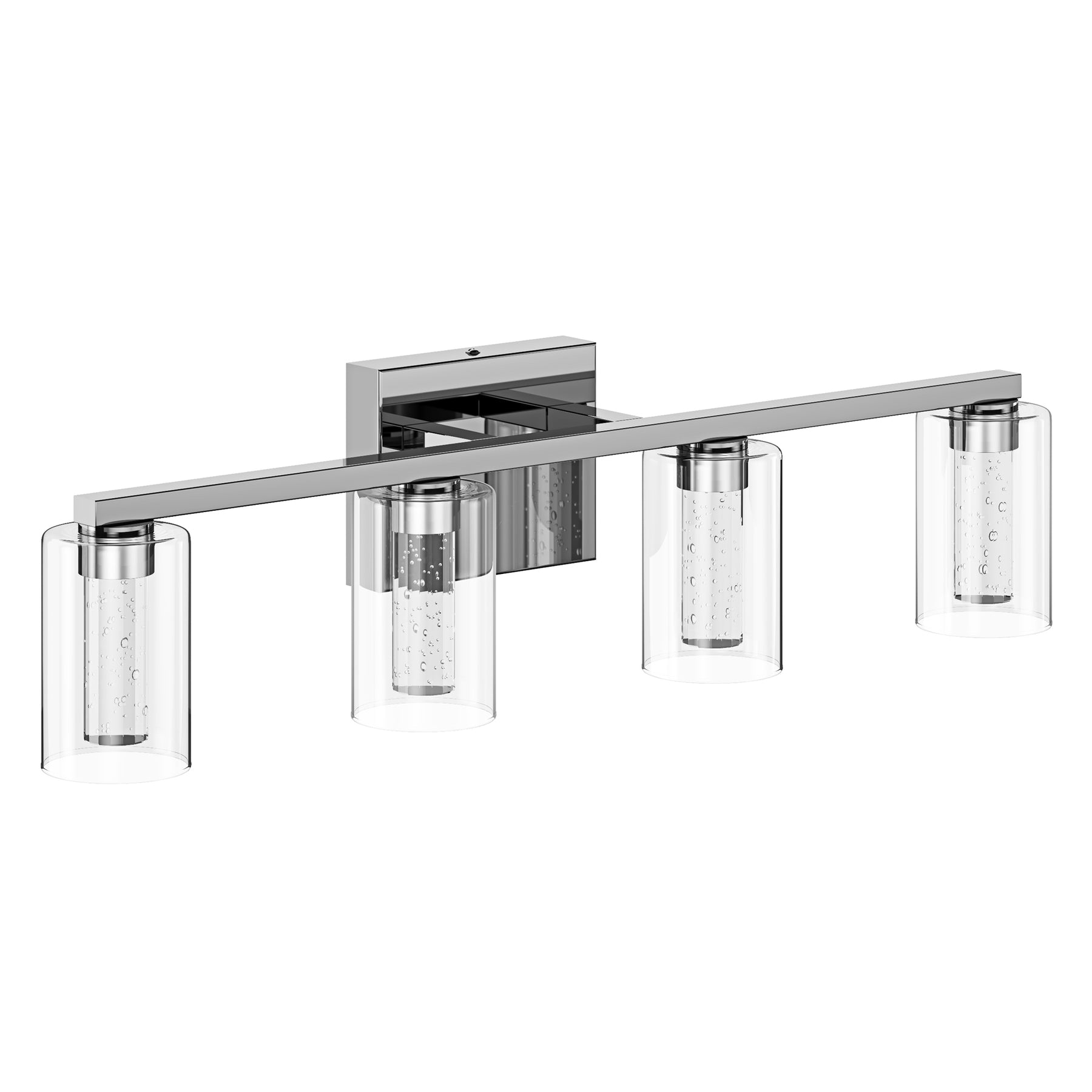 4-Lights Cylinder Glass Shade LED Vanity Lighting