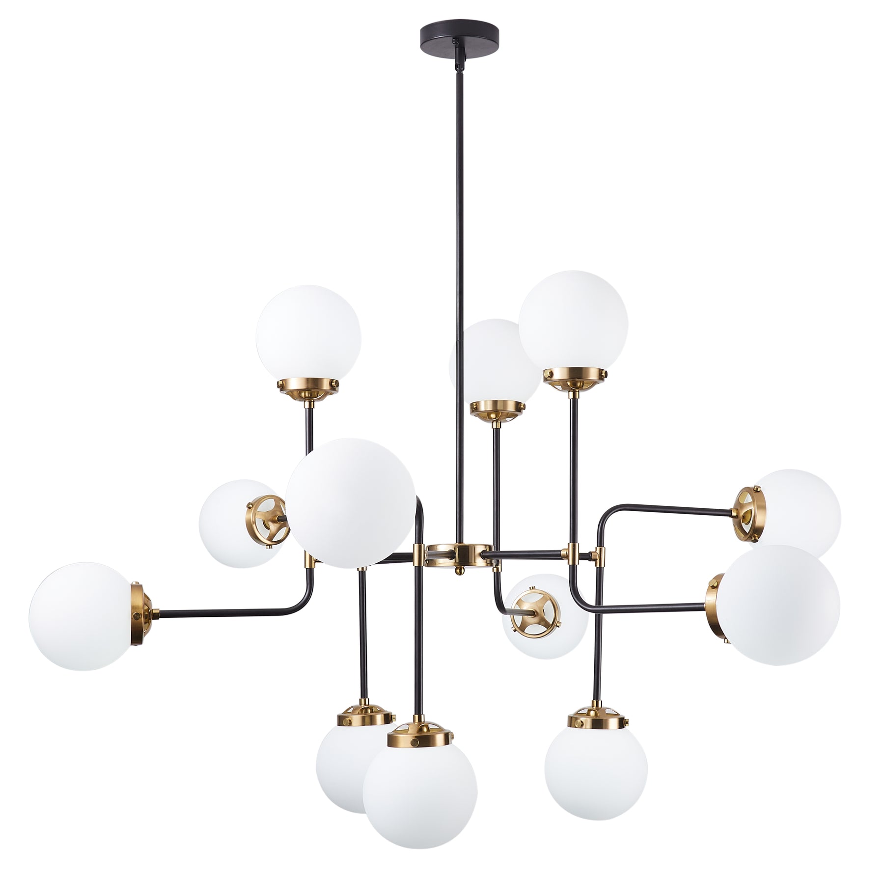 12-Lights Sputnik Modern Linear Chandelier