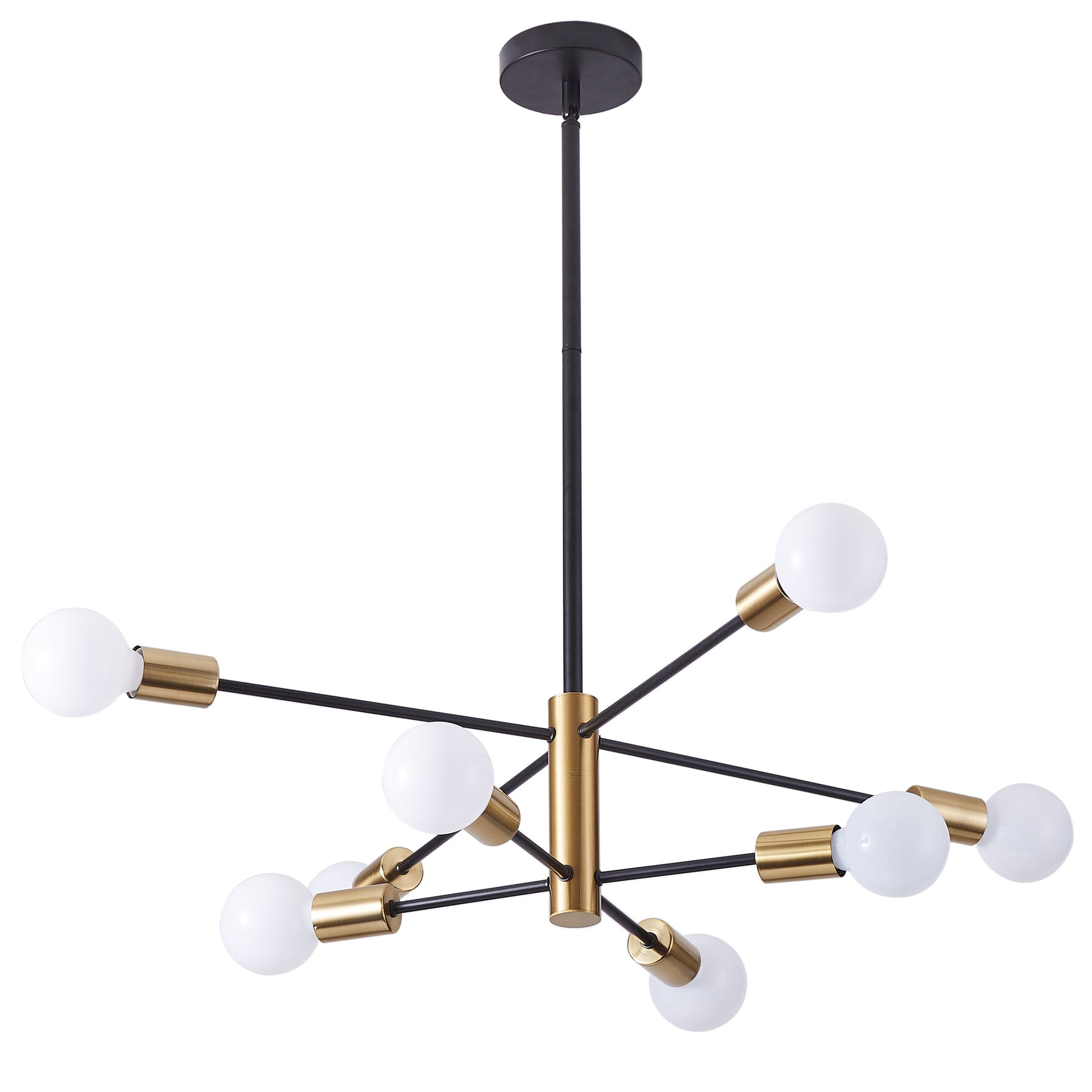 8-Lights Dimmable Sputnik Modern Linear Chandelier