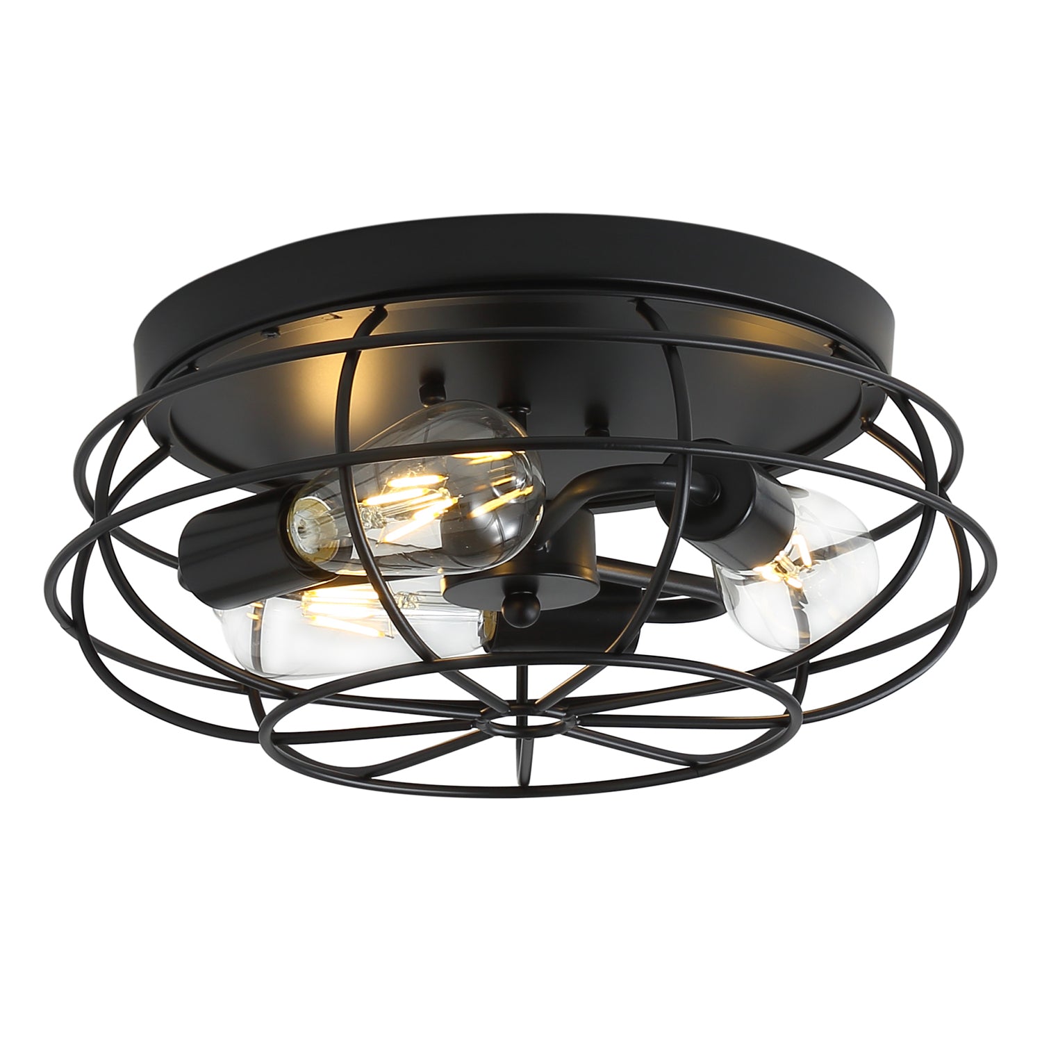 3-Lights Oval Frame Design Flush Mount Lighting