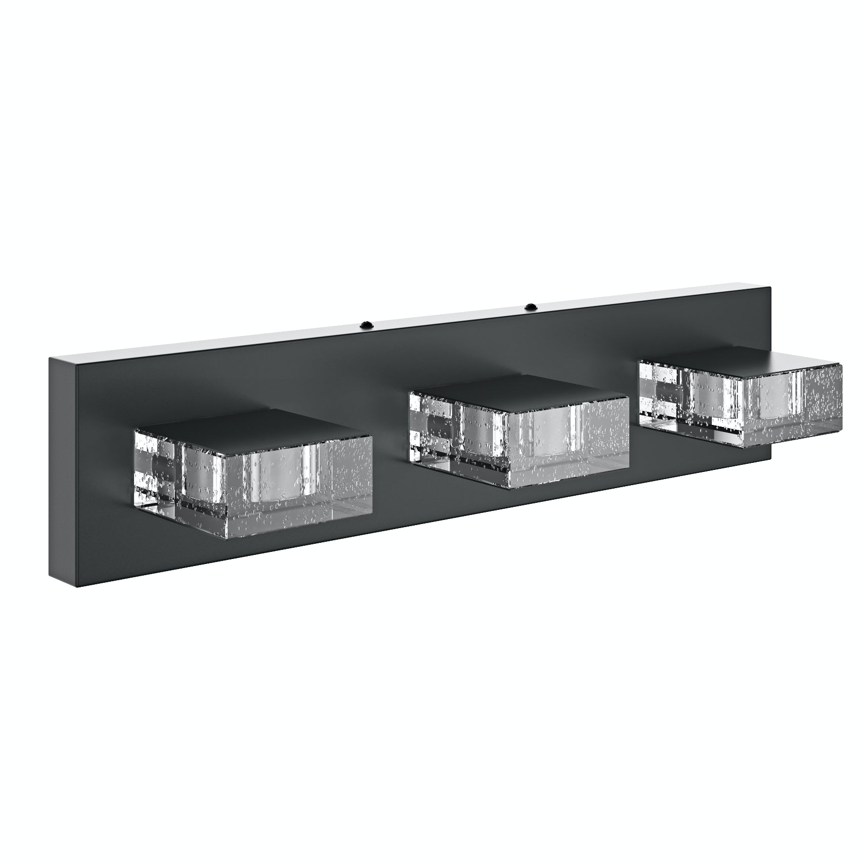 3-Lights Square Clear Glass LED Vanity Lighting