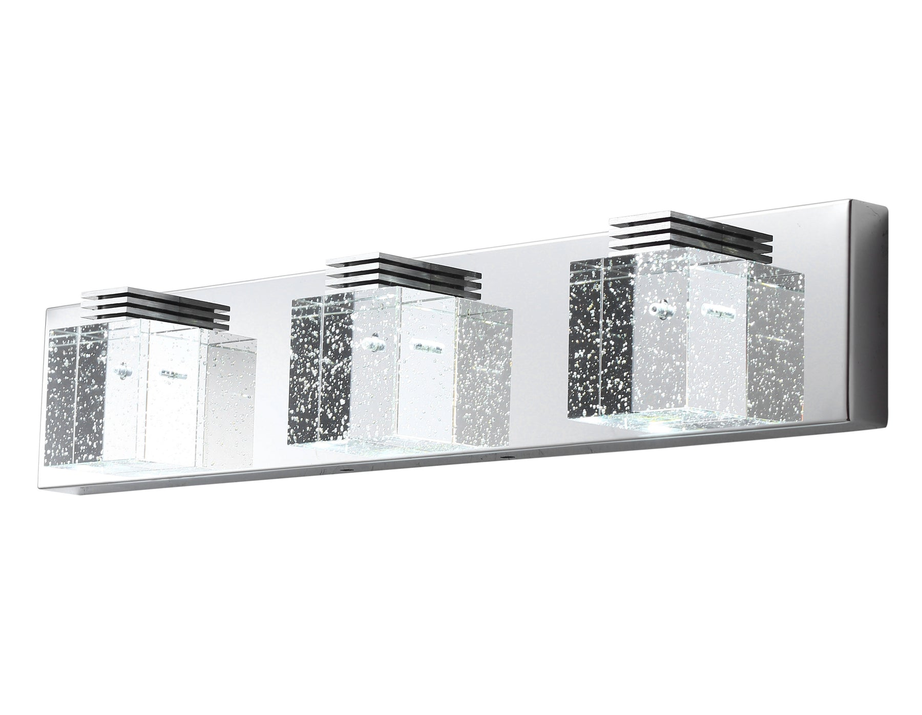 3-Lights Square Crystal LED Vanity Lighting