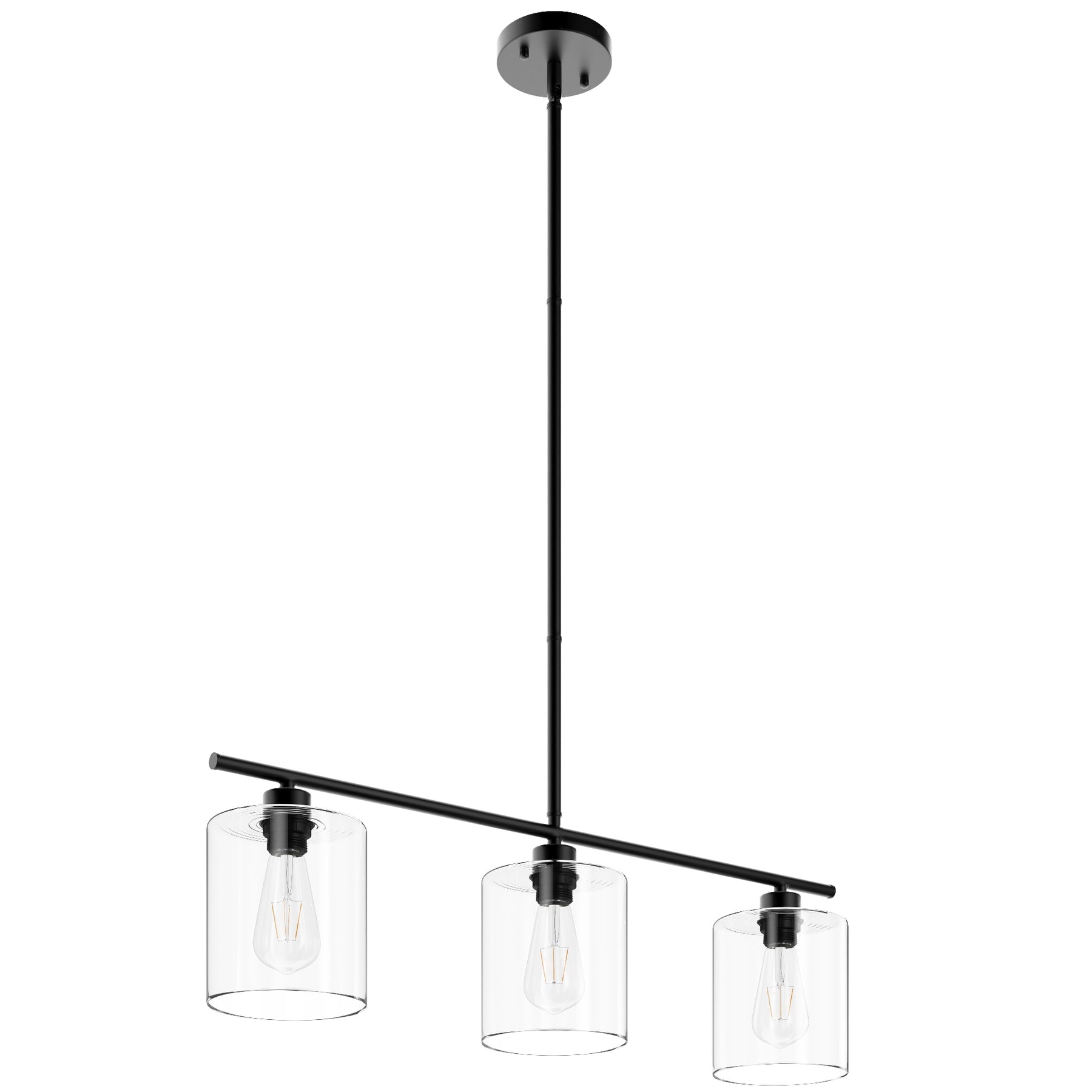 3-Lights Modern Minimalist Glass Shade Kitchen Island Lights