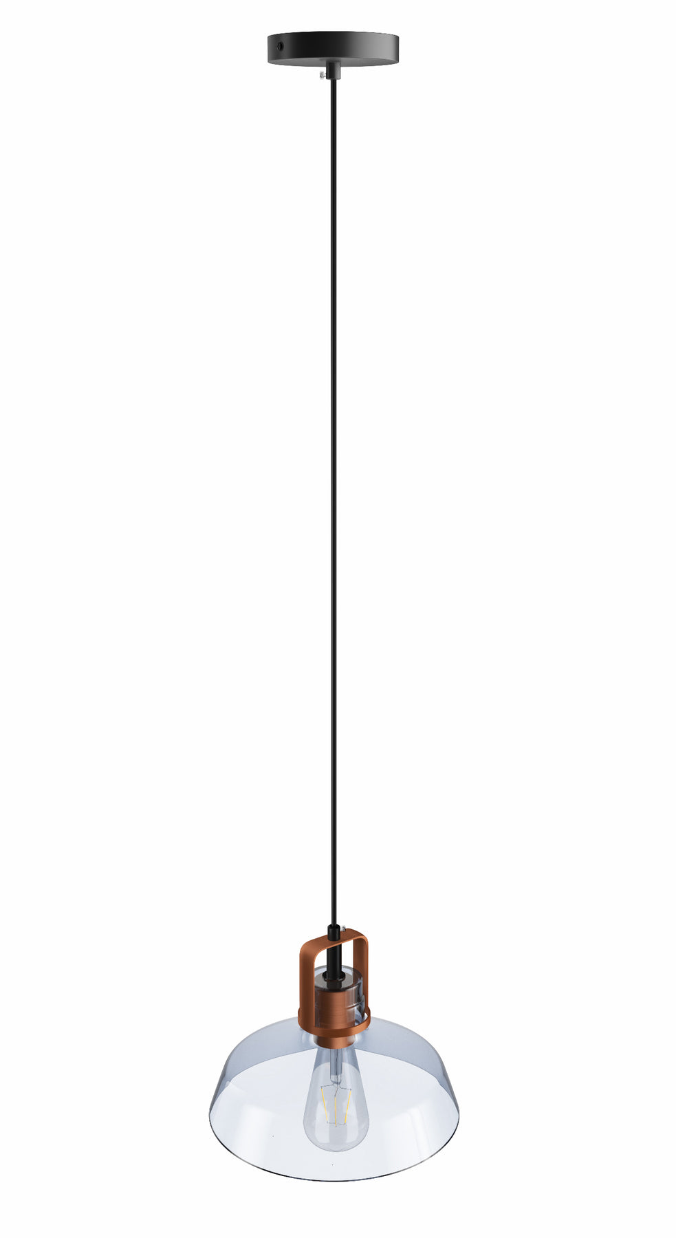 1-Light Bowl Shade Glass Pendant Lighting