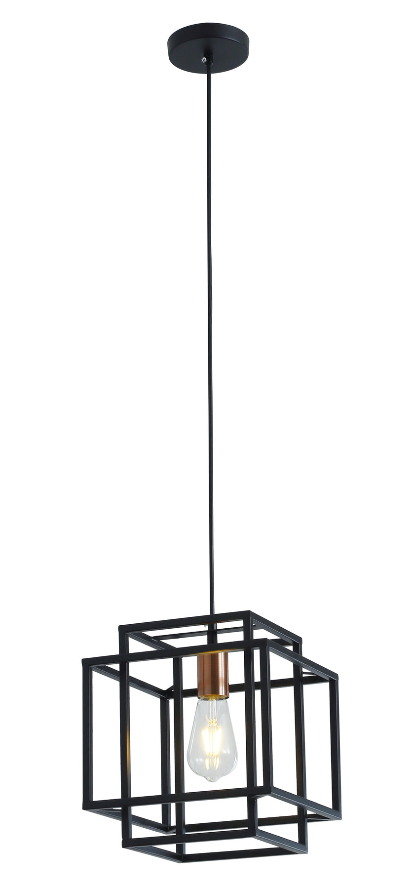 1-Light Industrial Geometric Pendant Lighting Chandelier