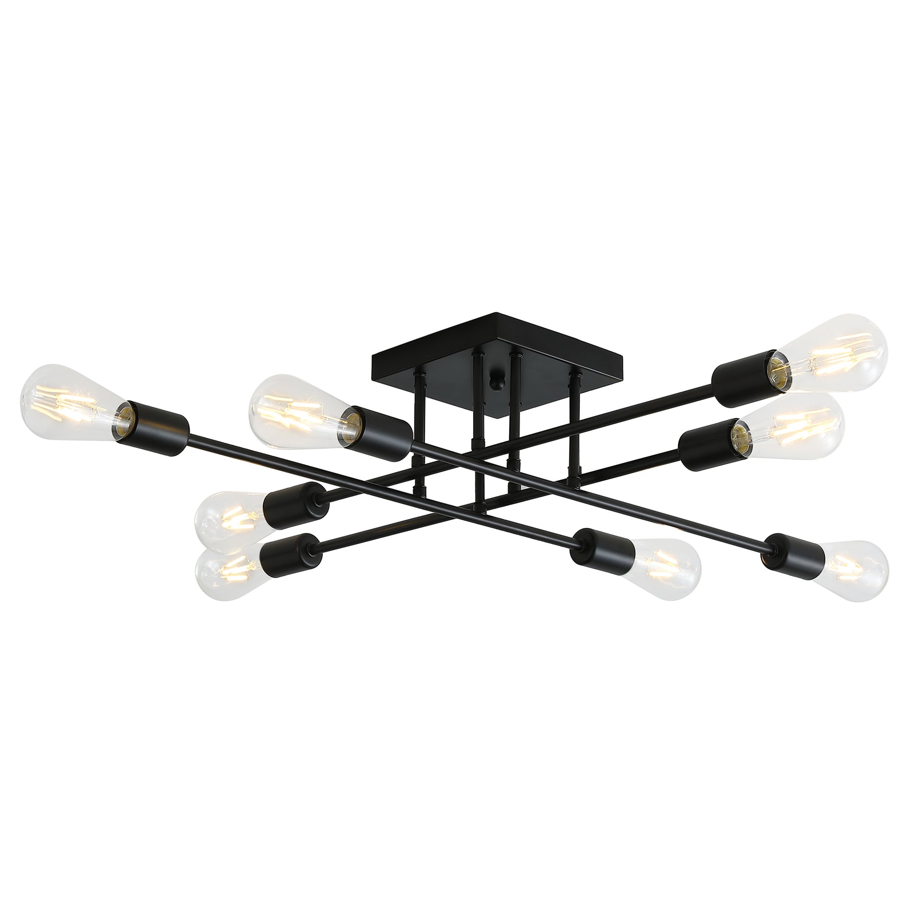 8-Lights Geometric Semi-Flush Mount Lighting