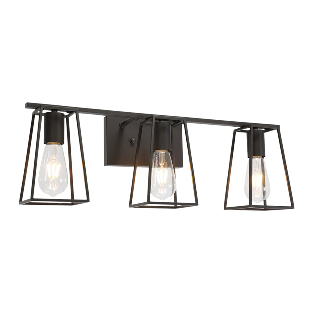3-Lights Vintage Metal Cage Vanity Lighting