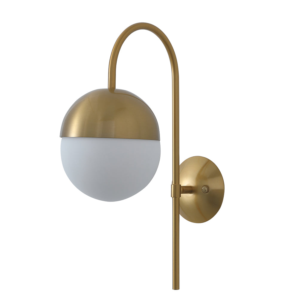 1-Light Oval Glass Shade Wall Lamp