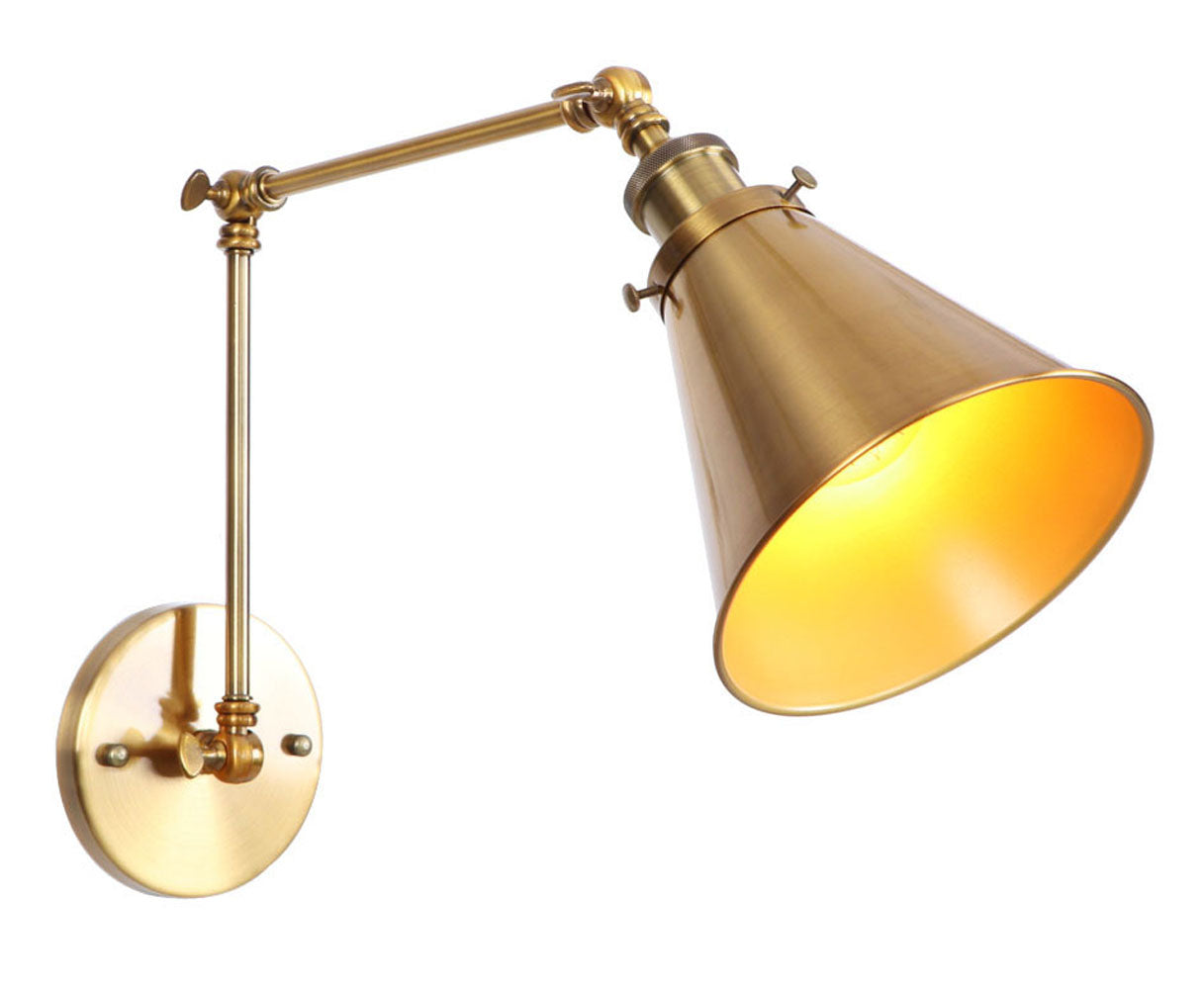 1-Light Metal Industrial Swing Arm Wall Sconces