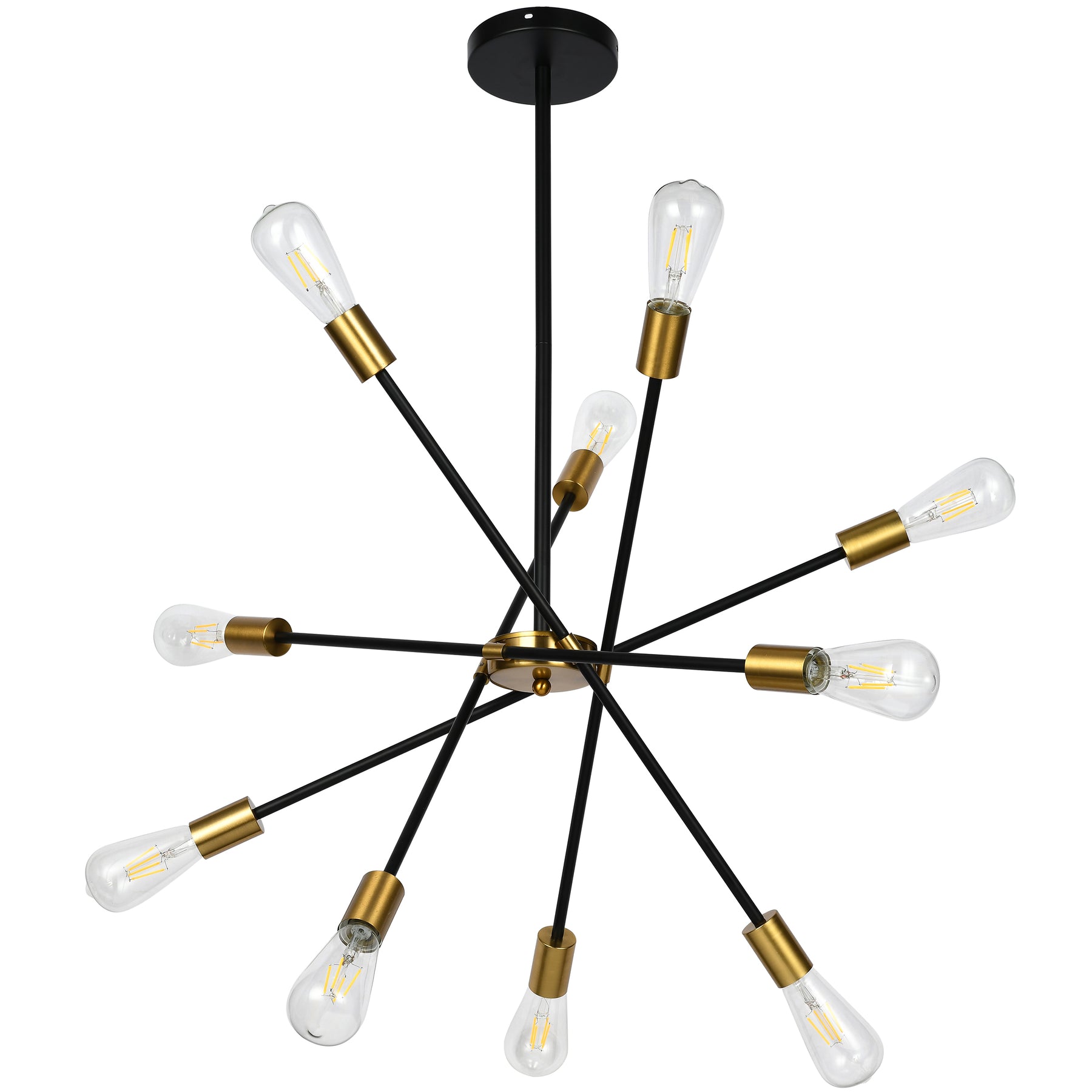 10-Lights Dimmable Sputnik Modern Linear Chandelier
