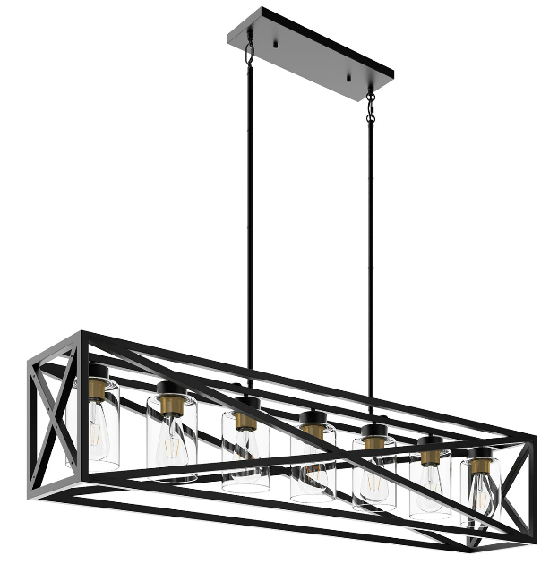 7-Lights Unique Iron Rectangular Design Kitchen Island Lights