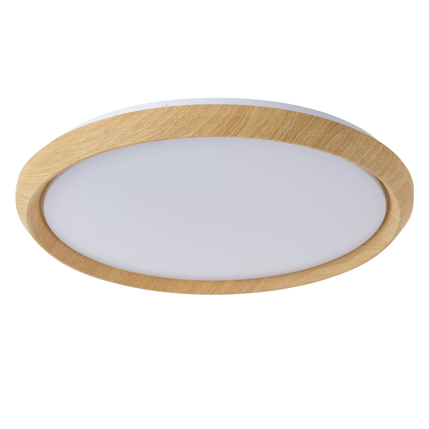 1 Light Natural Style LED Ceiling Light Wood Grain Frame  5CCT ETL Soft Glow