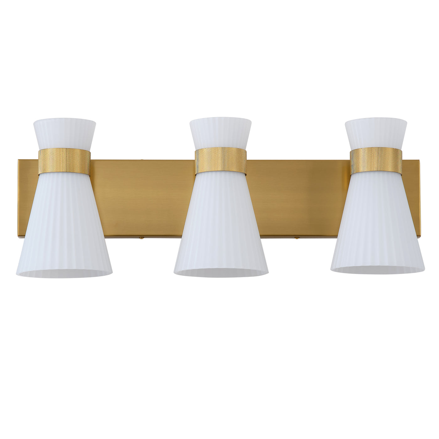 1 Light Mid Century Modern Brass Wall Sconce Flared Glass Shade Warm 3000K LED ETL Certified for Bedroom Corridor