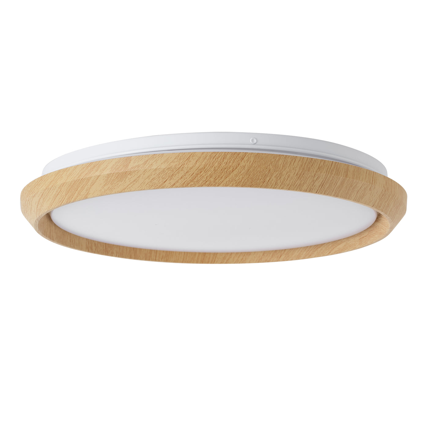 1 Light Natural Style LED Ceiling Light Wood Grain Frame  5CCT ETL Soft Glow