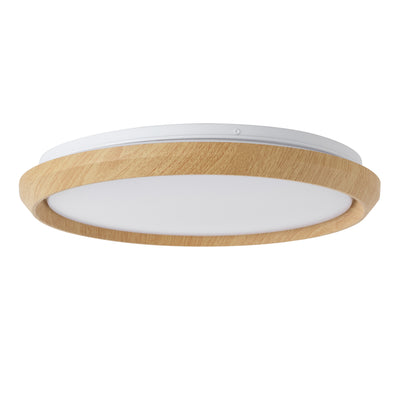 1 Light Natural Style LED Ceiling Light Wood Grain Frame  5CCT ETL Soft Glow