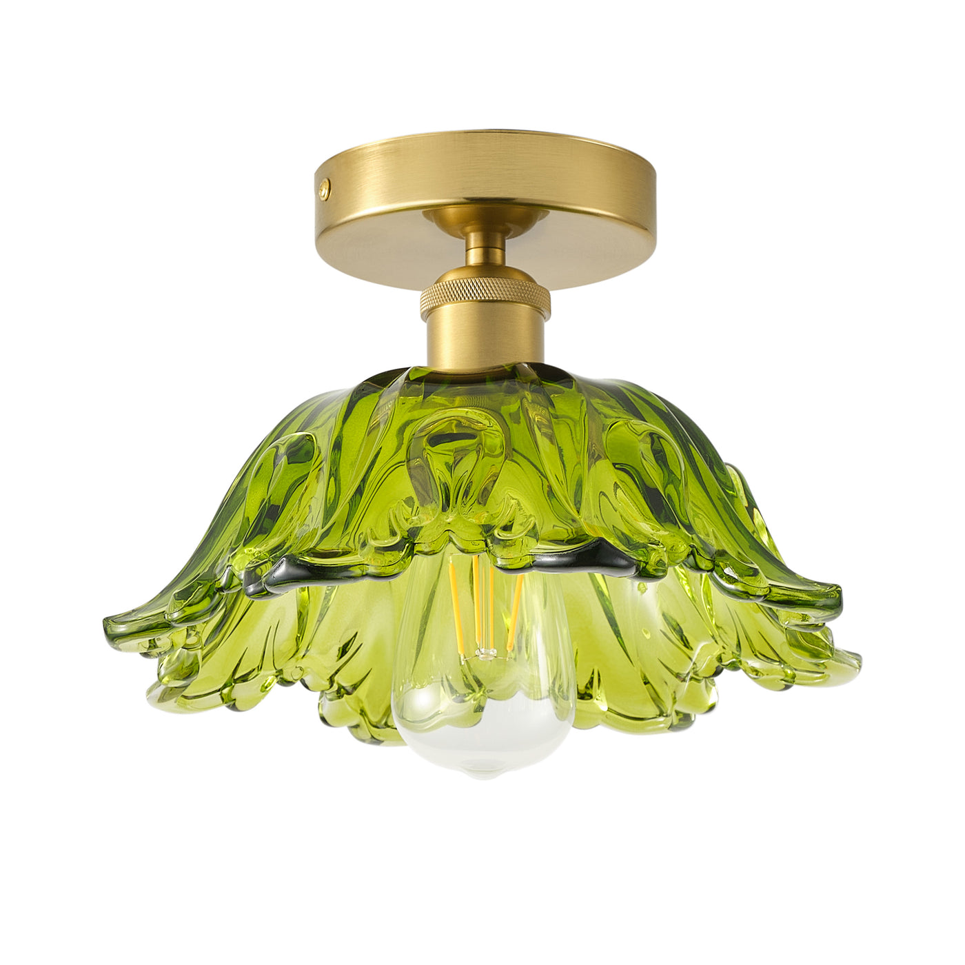 1-Light Scandinavian Semi Flush Mount Ceiling Light