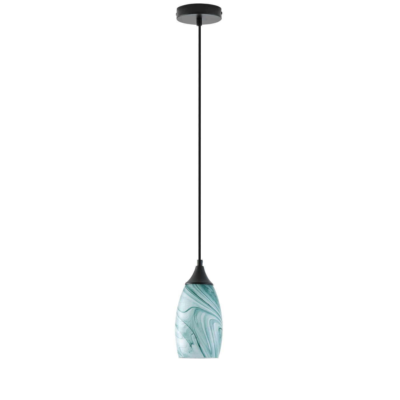 1 Light Modern Art Glass Pendant Marble Shade for Kitchen Island