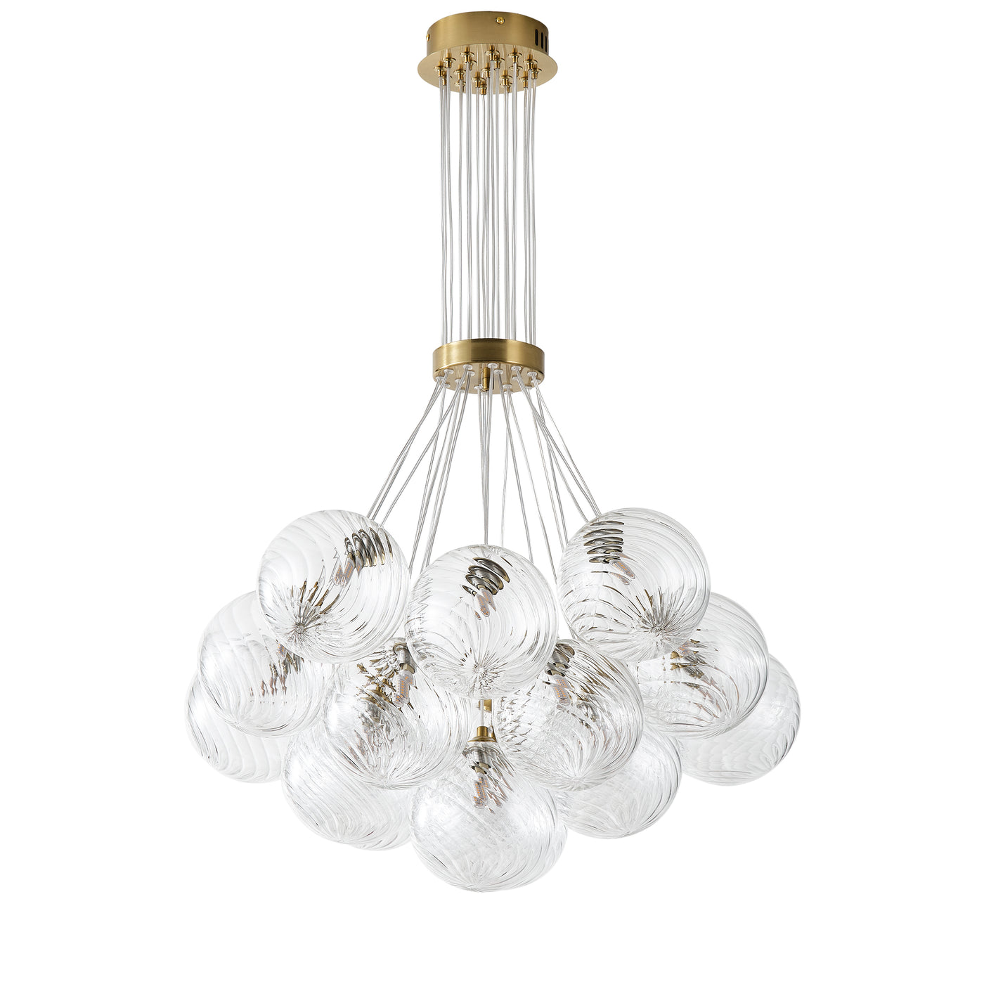 13&19 Light Modern Luxury Glass Globe Chandelier Copper Finish Cluster Pendant Light