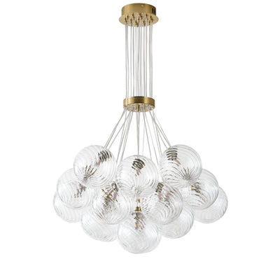 13&19 Light Modern Luxury Glass Globe Chandelier Copper Finish Cluster Pendant Light