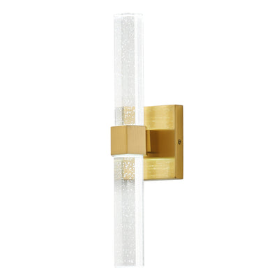 1-Light Gold Wall Sconce with  Vertical LED Vanity Light for Bathroom Decor