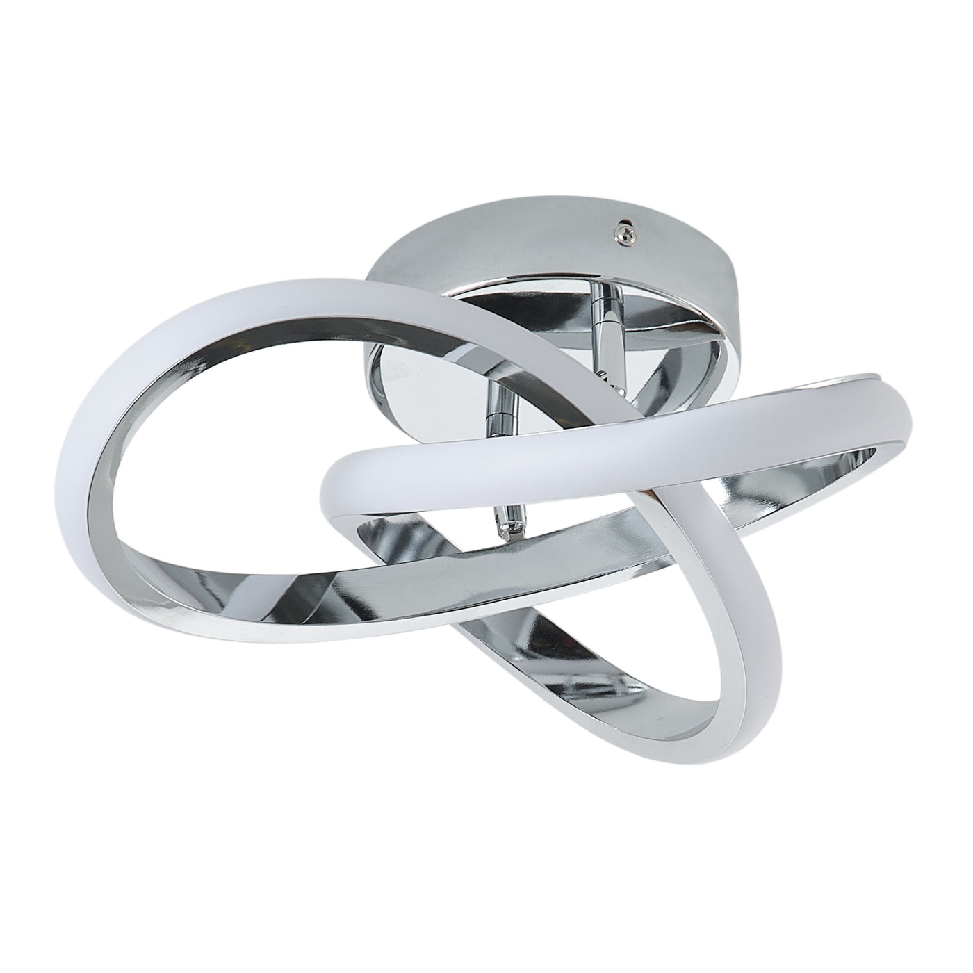 1-Light Modern Chrome LED Ceiling Light Fixture with Intertwined Rings