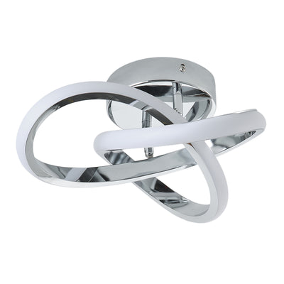 1-Light Modern Chrome LED Ceiling Light Fixture with Intertwined Rings
