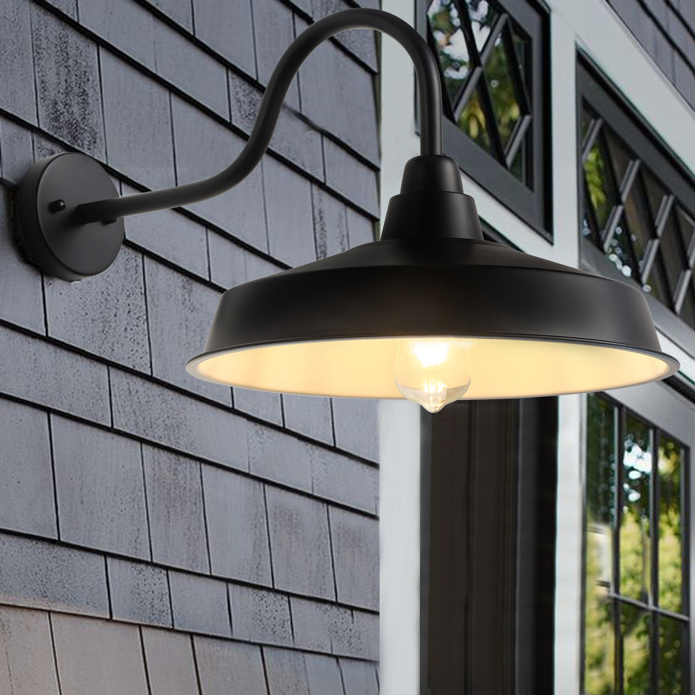 1-Light Metal Disc-Shaped Wall Sconces Outdoor Lights