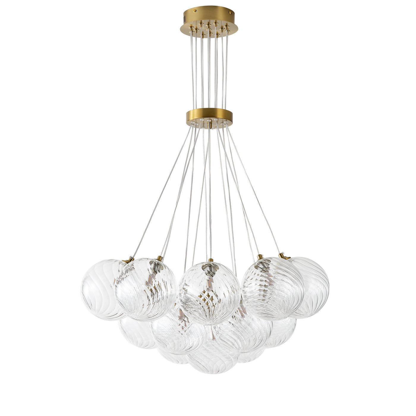 13&19 Light Modern Luxury Glass Globe Chandelier Copper Finish Cluster Pendant Light