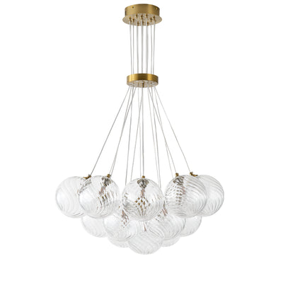 13&19 Light Modern Luxury Glass Globe Chandelier Copper Finish Cluster Pendant Light