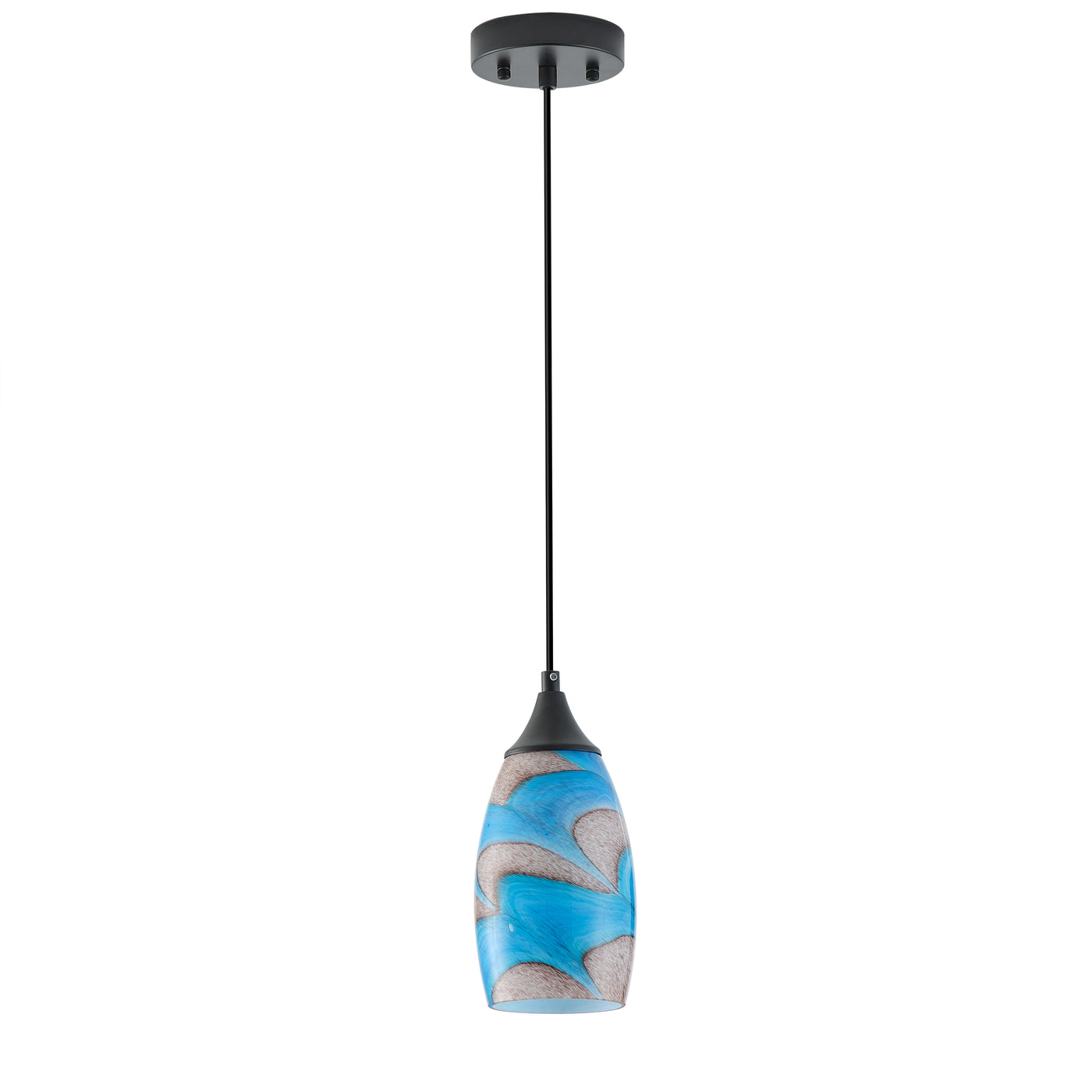 1 Light Modern Art Glass Pendant Marble Shade for Kitchen Island