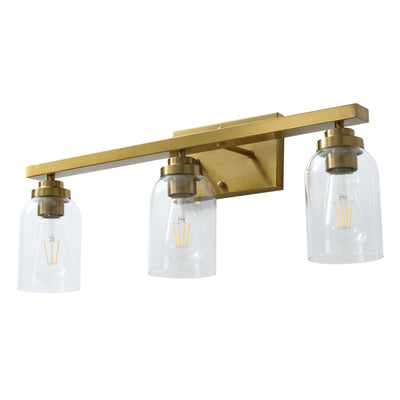 3-Lights Cylinder Glass Shade Vanity Lighting