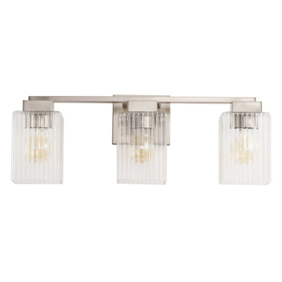 3-Lights Simple Style Dimmable Bathroom Clear Glass Wall Vanity Lighting