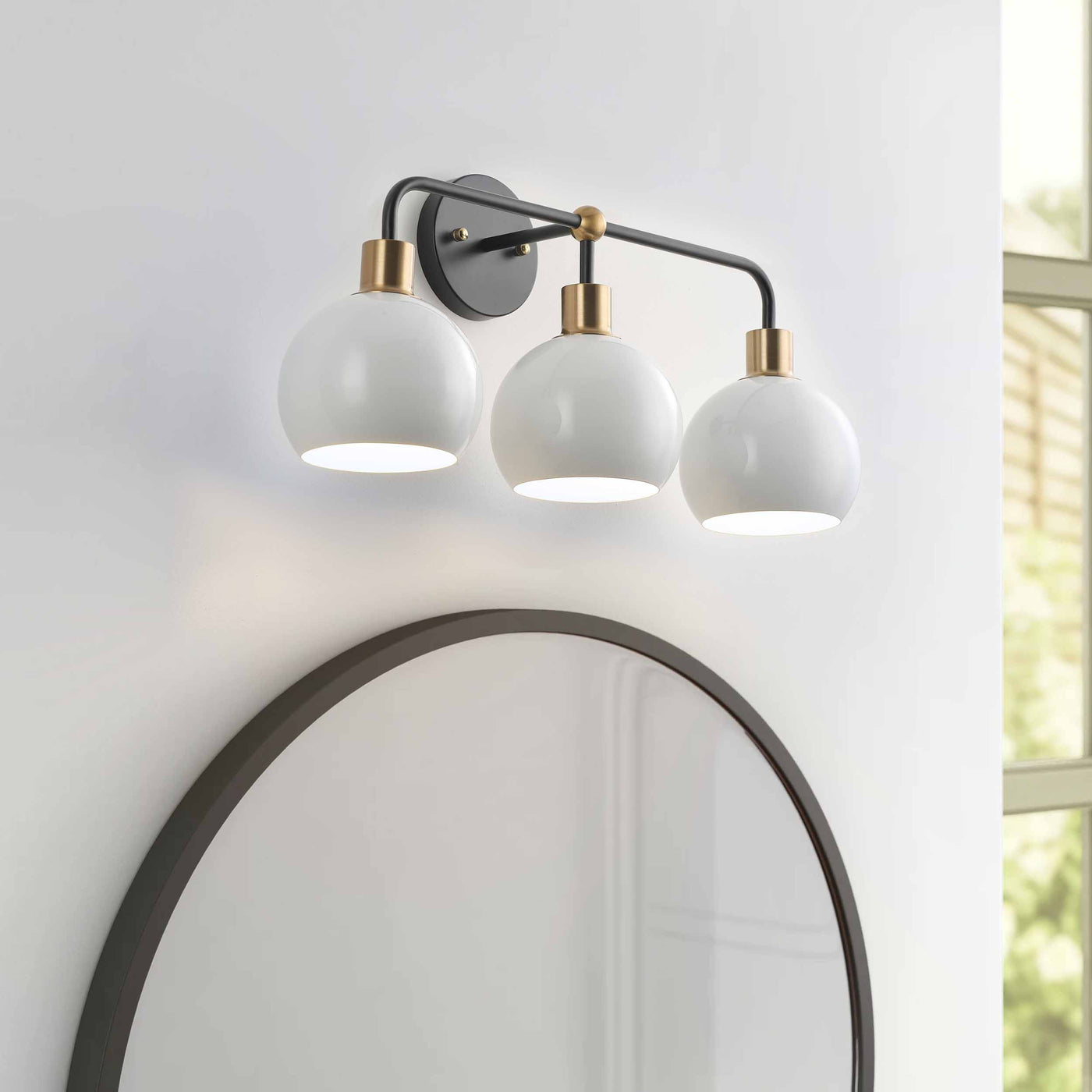 3-Lights Ball Shade Simple Bathroom Vanity Lighting