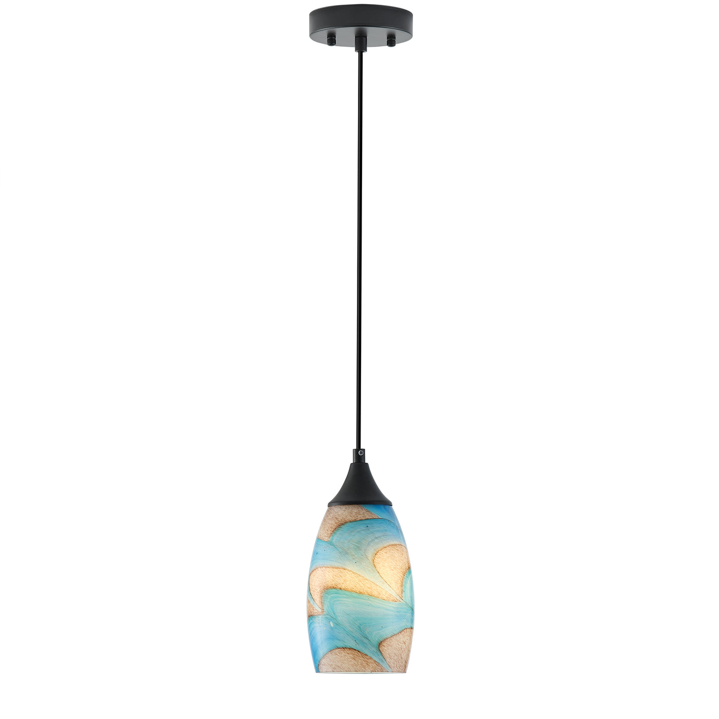 1 Light Modern Art Glass Pendant Marble Shade for Kitchen Island
