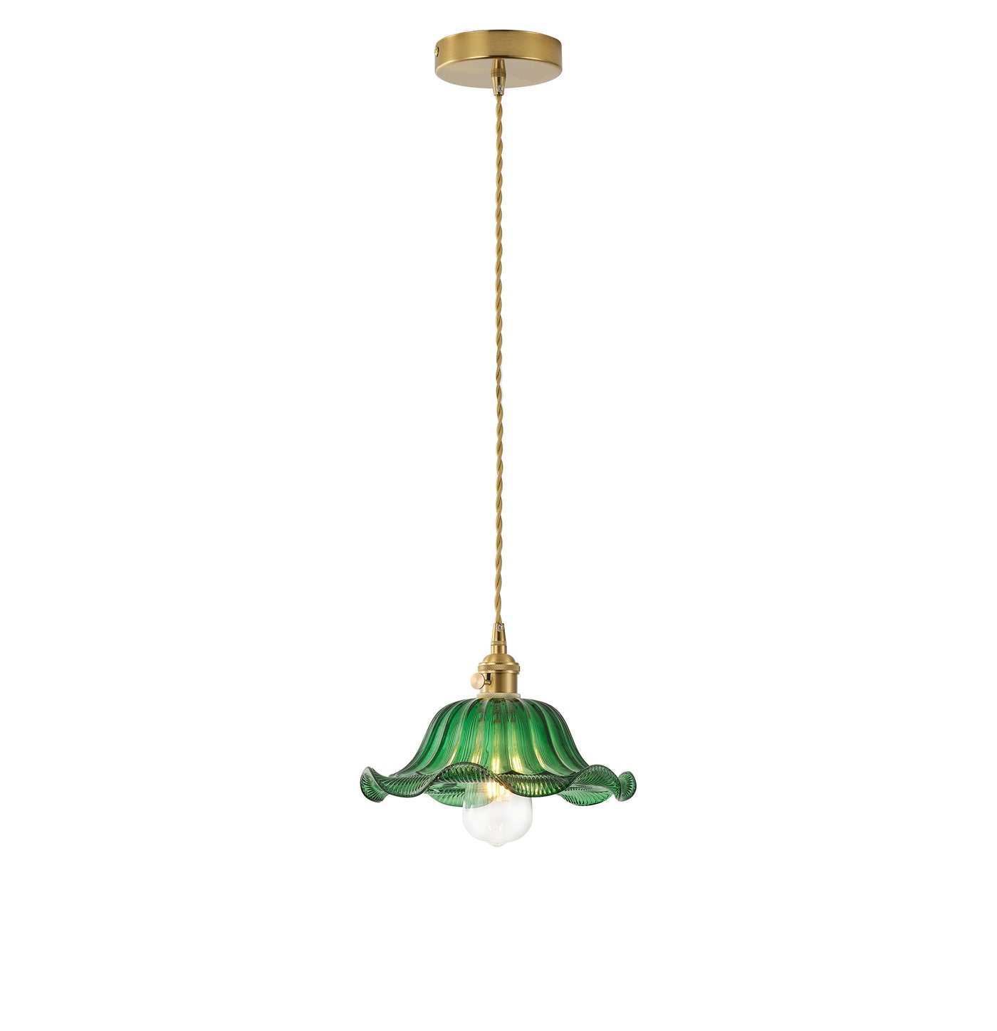 1-Light Art Deco Pendant Light, Brass Ceiling Fixture For Kitchen Island