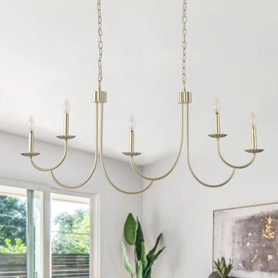 5-Lights Mid-Century Style Candle Head Chandelier