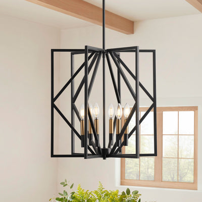 6-Lights Creative Candle Geometrical Shaped Dimmable Pendant Lighting