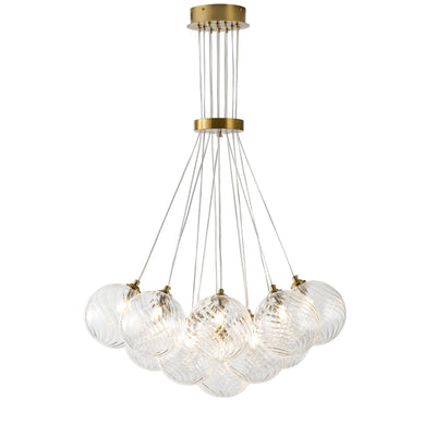 13&19 Light Modern Luxury Glass Globe Chandelier Copper Finish Cluster Pendant Light