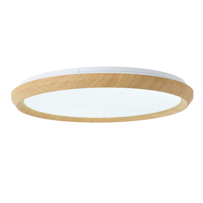 1 Light Natural Style LED Ceiling Light Wood Grain Frame  5CCT ETL Soft Glow