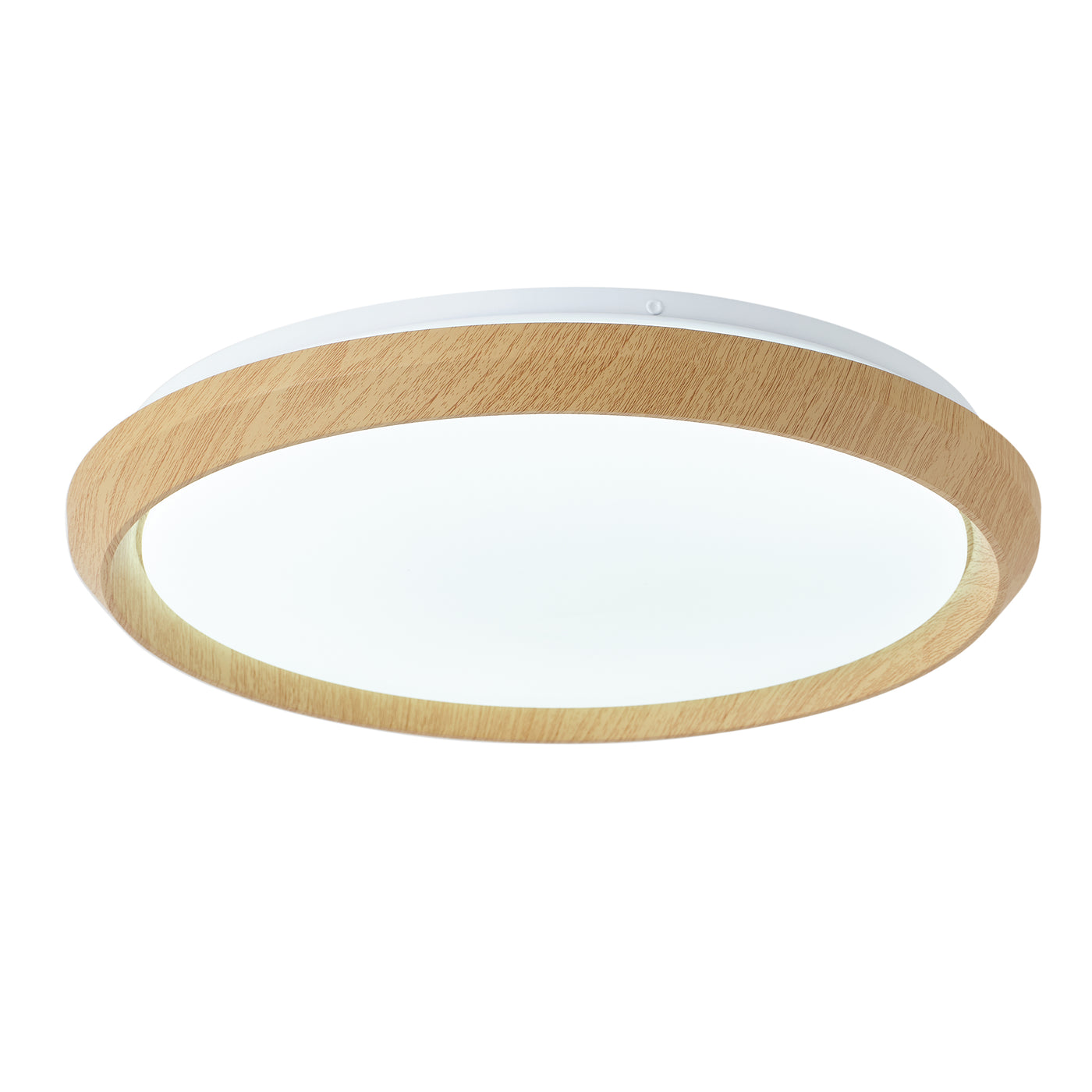1 Light Natural Style LED Ceiling Light Wood Grain Frame  5CCT ETL Soft Glow