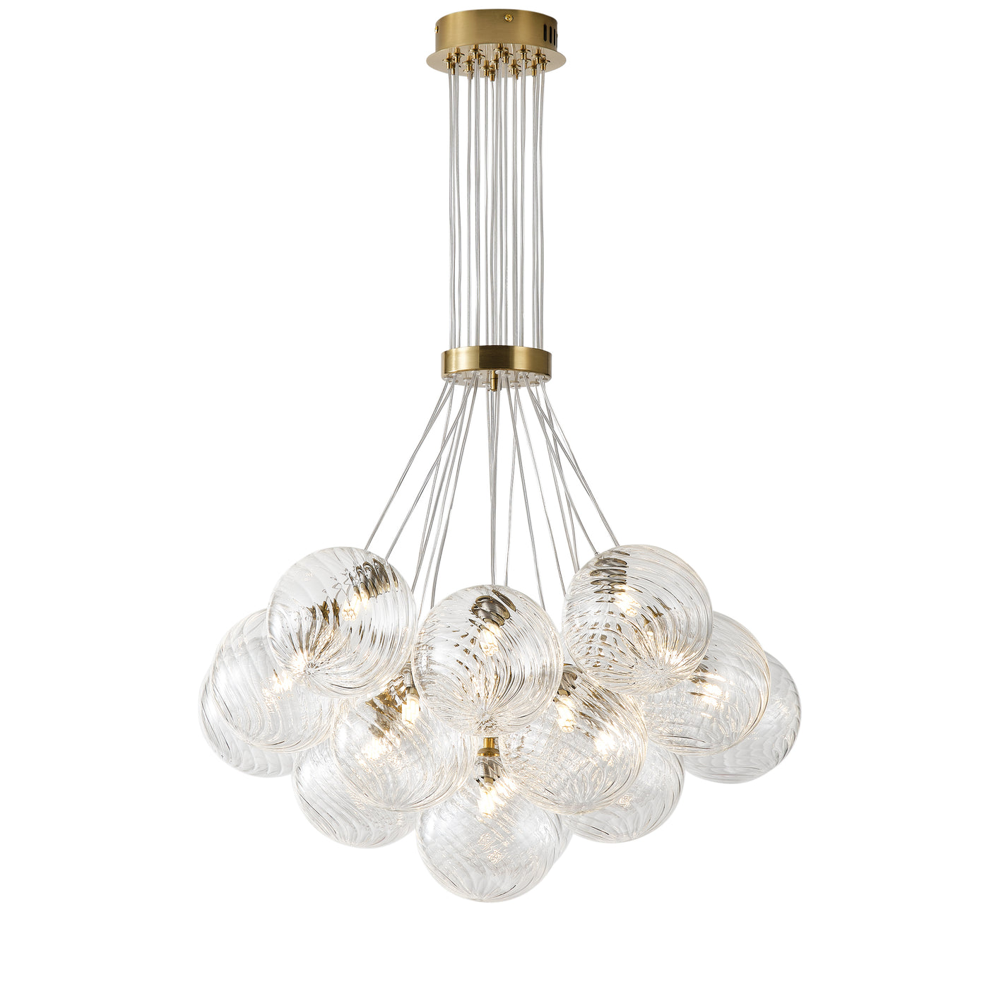 13&19 Light Modern Luxury Glass Globe Chandelier Copper Finish Cluster Pendant Light