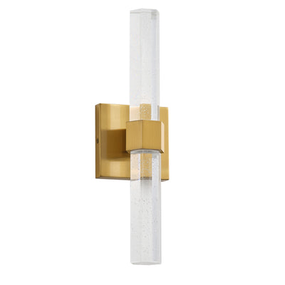 1-Light Gold Wall Sconce with  Vertical LED Vanity Light for Bathroom Decor